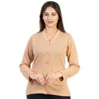 EKOM Women Woolen v-Neck Cardigan Sweater 